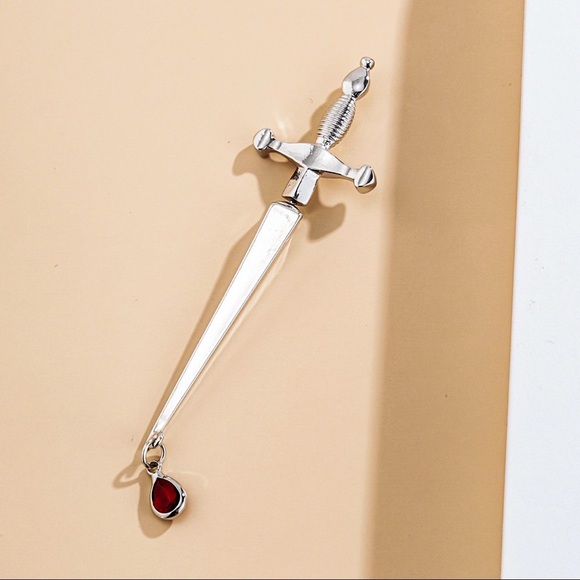 Any 2/$20! Silver Sword Studs w/Jacket Earrings - Picture 5 of 9